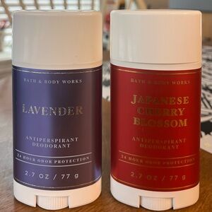 Bath & Body Works Lavender and Japanese Cherry Blossom Deodorant Duo NEW